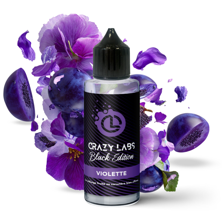 E-liquide Violette 100ml (Flacon 140ml) - Crazy Labs Black Edition