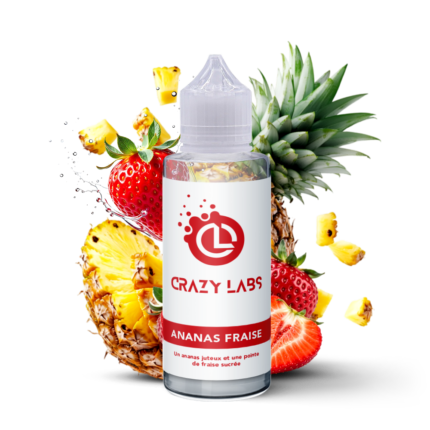 E-liquide Ananas Fraise 100ml (Flacon 140ml) - Crazy Labs