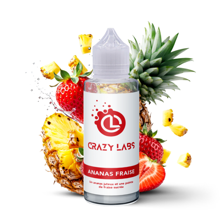 E-liquide Ananas Fraise 100ml (Flacon 140ml) - Crazy Labs