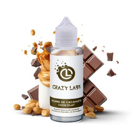 E-liquide Beurre de Cacahuète Chocolat 100ml (Flacon 140ml) - Crazy Labs
