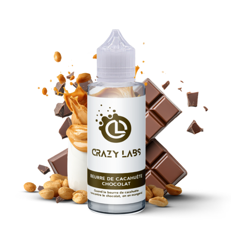 E-liquide Beurre de Cacahuète Chocolat 100ml (Flacon 140ml) - Crazy Labs