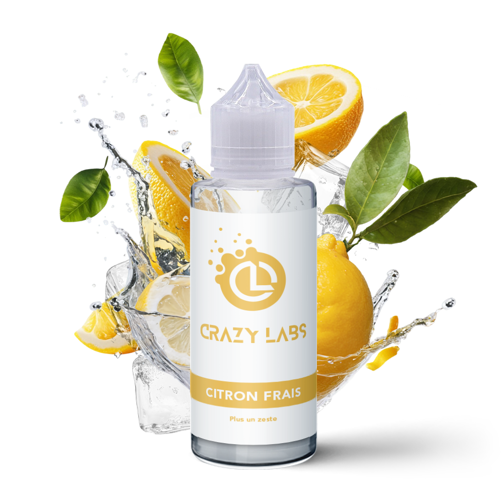 citron-frais_100ml_crazylabs_mockup_saveurs E-liquide Citron Frais 100ml (Flacon 140ml) - Crazy Labs – Image 1