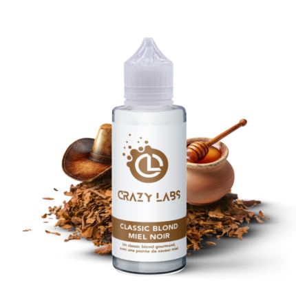 E-liquide Classic Blond Miel Noir 100ml (Flacon 140ml) - Crazy Labs