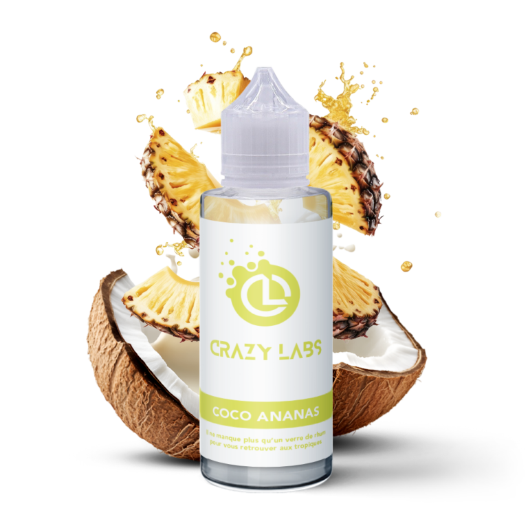 E-liquide Coco Ananas 100ml (Flacon 140ml) - Crazy Labs