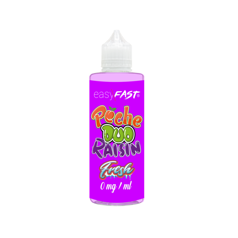 E-liquide Duo Pêche Raisin Fresh - 200 ml - Prêt à Vaper - Easy/Fast (E-Intense)