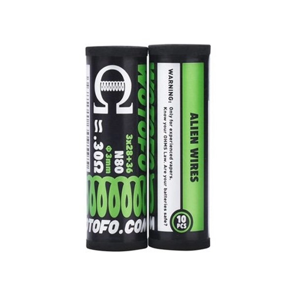 Ni80 Alien Prebuilt Coil 3*28+36G / 0.30Ω (10 pcs) - Wotofo