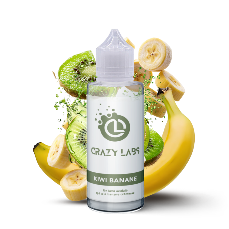 E-liquide Kiwi Banane 100ml (Flacon 140ml) - Crazy Labs