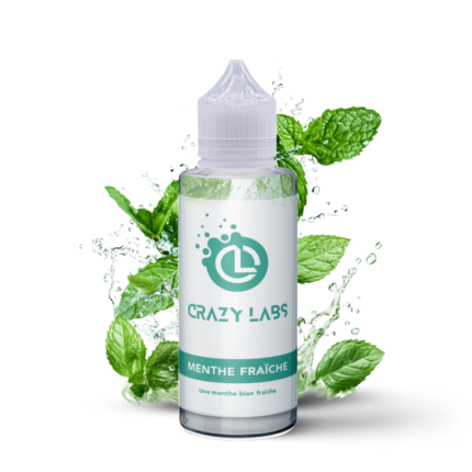 E-liquide Menthe Fraîche 100ml (Flacon 140ml) - Crazy Labs