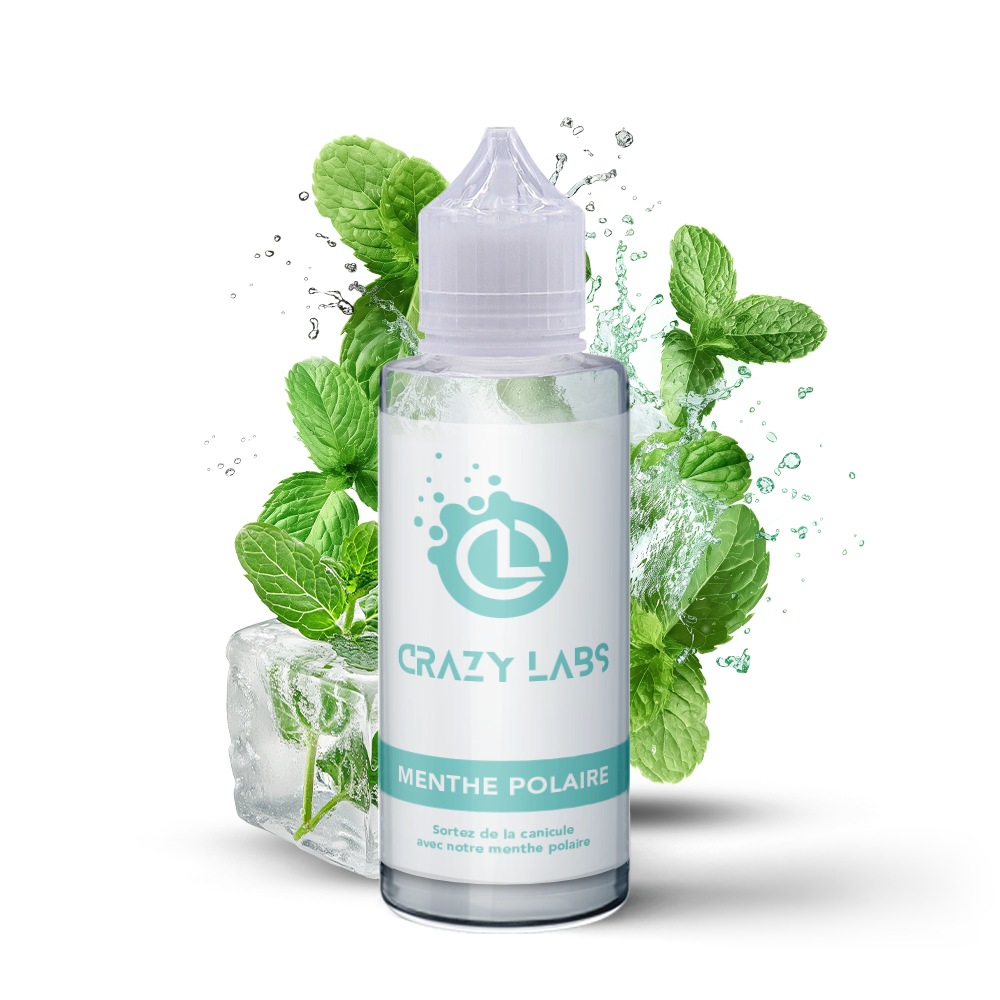 menthe-polaire_100ml_crazylabs_mockup_saveurs E-liquide Menthe Polaire 100ml (Flacon 140ml) - Crazy Labs
