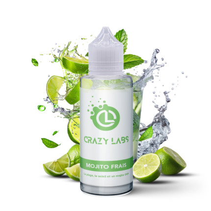 E-liquide Mojito Frais 100ml (Flacon 140ml) - Crazy Labs