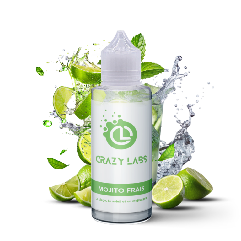 E-liquide Mojito Frais 100ml (Flacon 140ml) - Crazy Labs
