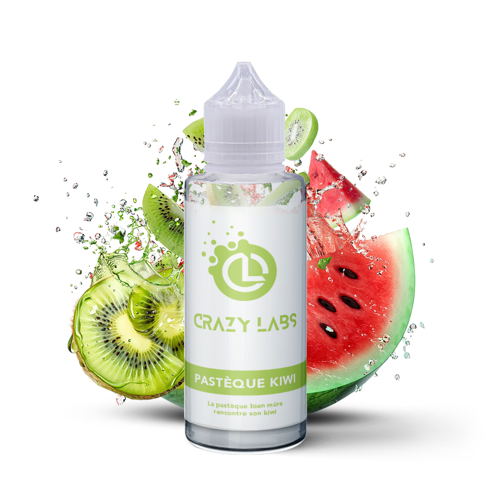 pasteque-kiwi_100ml_crazylabs_mockup_saveurs E-liquide Pastèque Kiwi 100ml (Flacon 140ml) - Crazy Labs