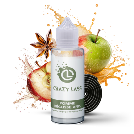 E-liquide Pomme Réglisse Anis 100ml (Flacon 140ml) - Crazy Labs