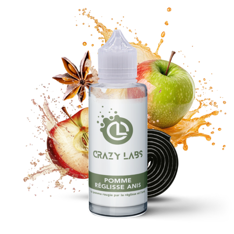 E-liquide Pomme Réglisse Anis 100ml (Flacon 140ml) - Crazy Labs
