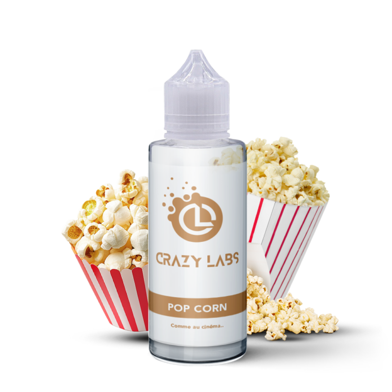 E-liquide Pop Corn 100ml (Flacon 140ml) - Crazy Labs