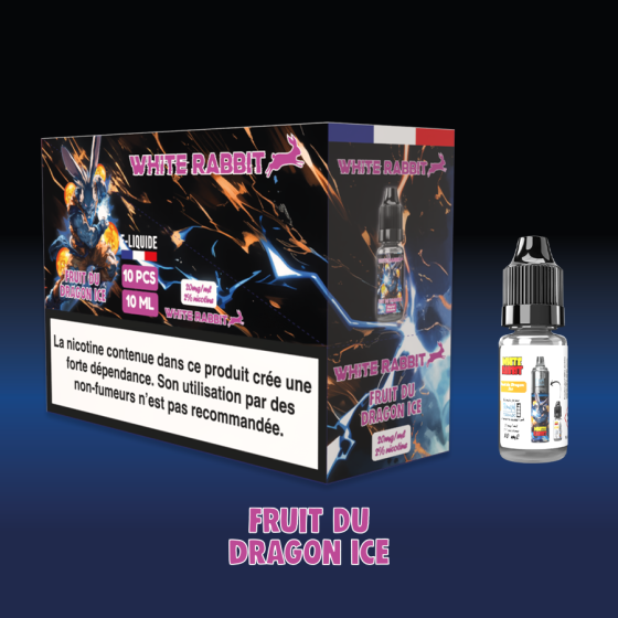 - Alt : Flacon de e-liquide Dragon Fruit Ice 10ml de la marque White Rabbit Esalt